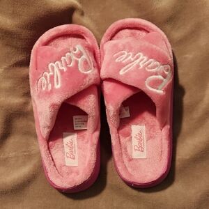 Barbie Fuzzy Pink Slippers